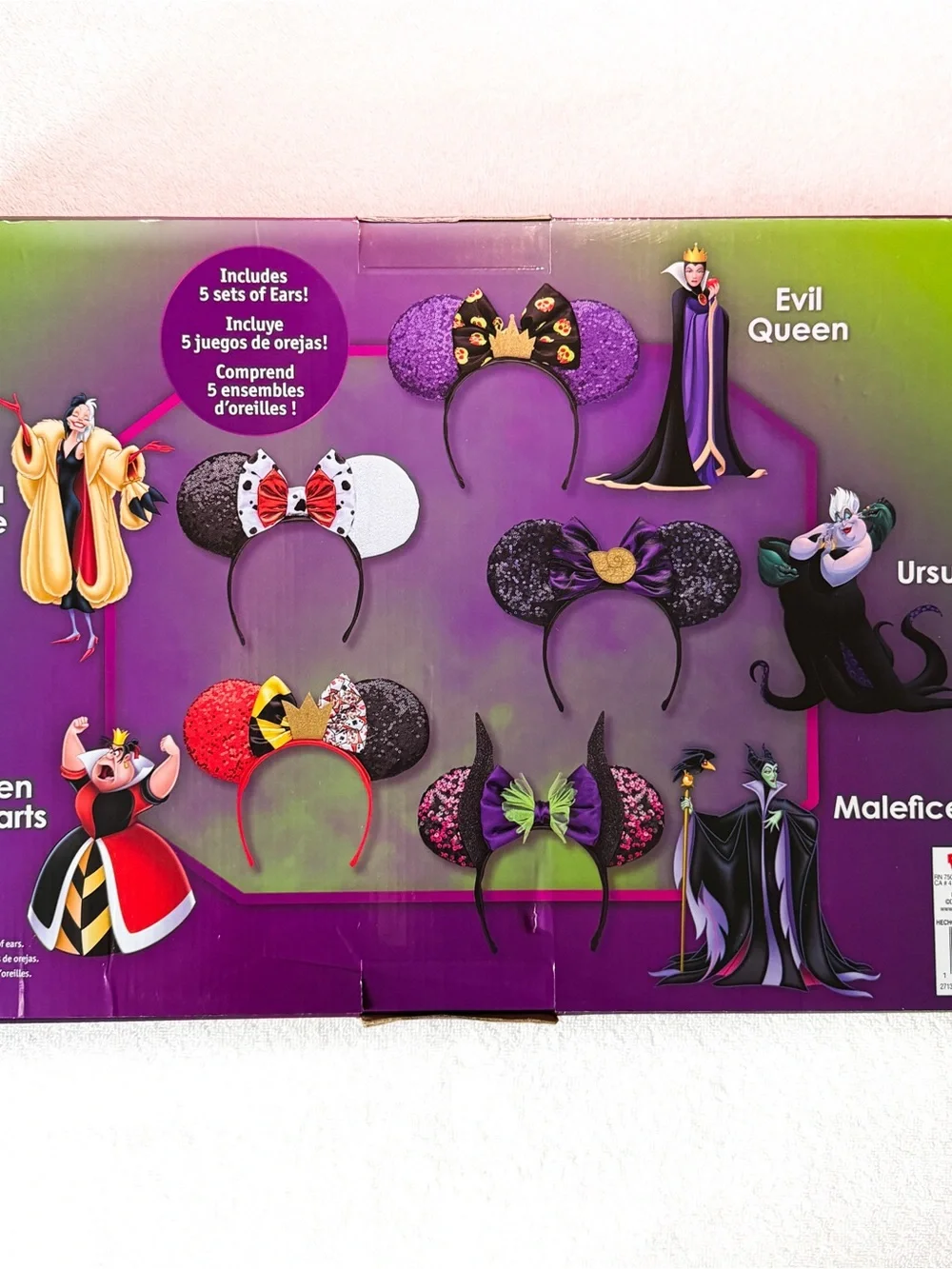Exclusive Disney 100 Villains 5-Piece Mickey Ear Set – New in Box